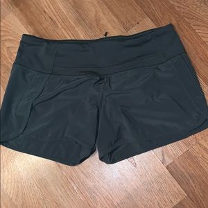 Olive green lululemon speed up shorts